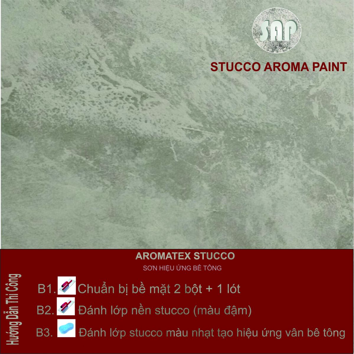Sơn hiệu ứng bê tông - Stucco Aroma Paint - Công Ty TNHH Stucco Aroma Paint